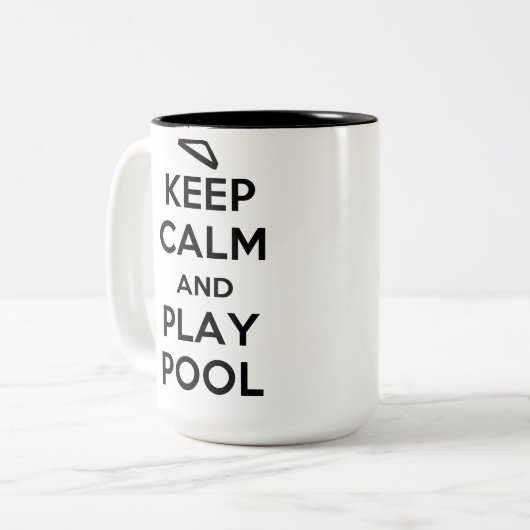 穏やかなおよび演劇のプールのコーヒー・マグ保って下さい ツートーンマグカップ (正面左)