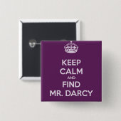 穏やかなおよび発見の氏保って下さいDarcyジェーンAusten 缶バッジ (正面&裏面)