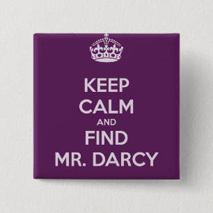 穏やかなおよび発見の氏保って下さいDarcyジェーンAusten 缶バッジ