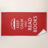 穏やかなおよび読書の本保って下さい ビーチタオル (正面)
