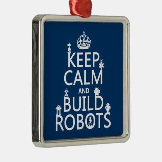 穏やかなおよび造りのロボットは保って下さい(あらゆる色で) メタルオーナメント (右)