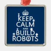 穏やかなおよび造りのロボットは保って下さい(あらゆる色で) メタルオーナメント (正面)