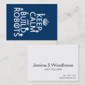 穏やかなおよび造りのロボットは保って下さい(あらゆる色で) 名刺 (正面/裏面)