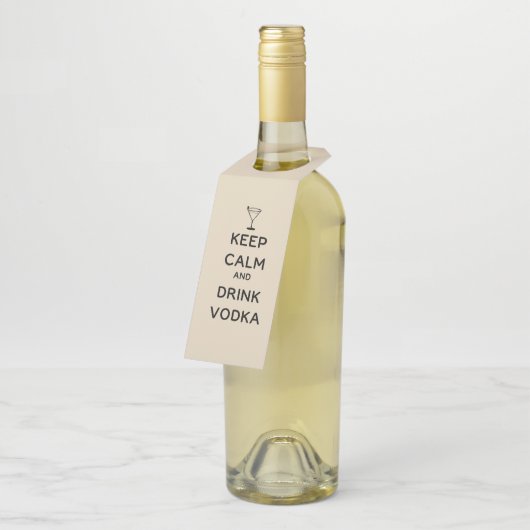 穏やかなおよび飲み物のウォッカ保って下さい ボトルネックタグ (アングル)