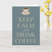 穏やかなおよび飲み物のコーヒー保って下さい カード (黄色い花)