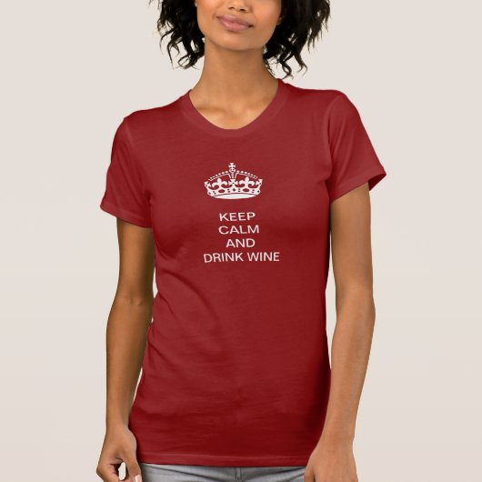 穏やかなおよび飲み物のワイン保って下さい Tシャツ (正面)