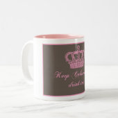 穏やかなおよび飲み物の茶マグ保って下さい ツートーンマグカップ (正面左)