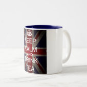 穏やかなおよび飲み物の茶マグ保って下さい ツートーンマグカップ (正面右)