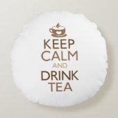 穏やかなおよび飲み物の茶保って下さい ラウンドクッション (正面)