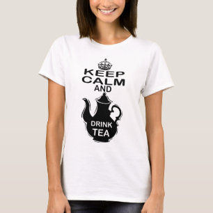 穏やかなおよび飲み物の茶保って下さい Tシャツ