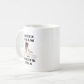 穏やかなおよび飲み物の茶子ネコ保って下さい コーヒーマグカップ (正面左)
