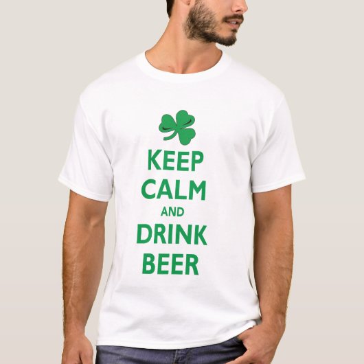 穏やかなおよび飲み物ビール保って下さい Tシャツ (正面)