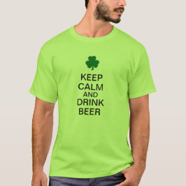 穏やかなおよび飲み物ビール保って下さい Tシャツ