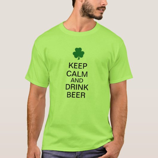 穏やかなおよび飲み物ビール保って下さい Tシャツ (正面)