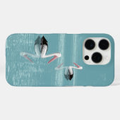 穏やかなアクアウォーターでパドリングするペリカンカップル Case-Mate iPhoneケース (裏面 (横))
