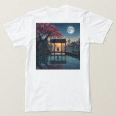 穏やかなアジアの寺院風景 ミニマリストTシャツ Tシャツ (デザイン裏面)