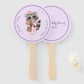 穏やかなアライグマ動物の女の子赤ちゃんシャワー ハンドファン (正面&裏面)