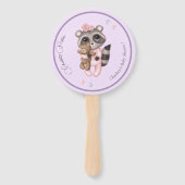 穏やかなアライグマ動物の女の子赤ちゃんシャワー ハンドファン (正面)