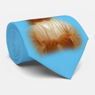 穏やかなイエス・キリストの宗教スカイブルーのサテンのネクタイ ネクタイ