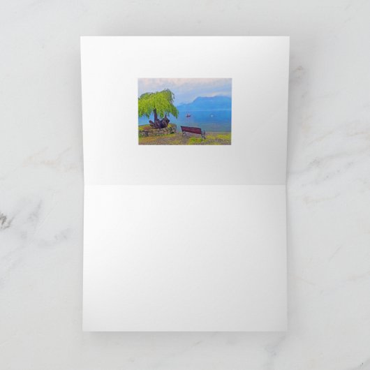 穏やかなイタリアン湖畔の風景 カード (内部)