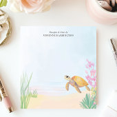 穏やかなウミガメ海水色パーソナライズされた ノートパッド