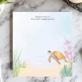 穏やかなウミガメ海水色パーソナライズされた ノートパッド