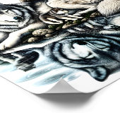 穏やかなウルフファミリーオアシスインアイディリック自然8x10 ポスター (角)