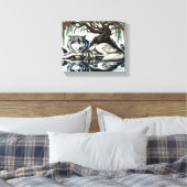 穏やかなウルフファミリーオアシスインアイドル自然10x8 キャンバスプリント (インサイチュ (寝室))