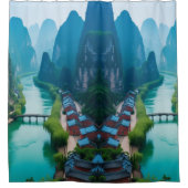 穏やかなエスケープ – カルスト・リバーセレニティ» シャワーカーテン (正面)