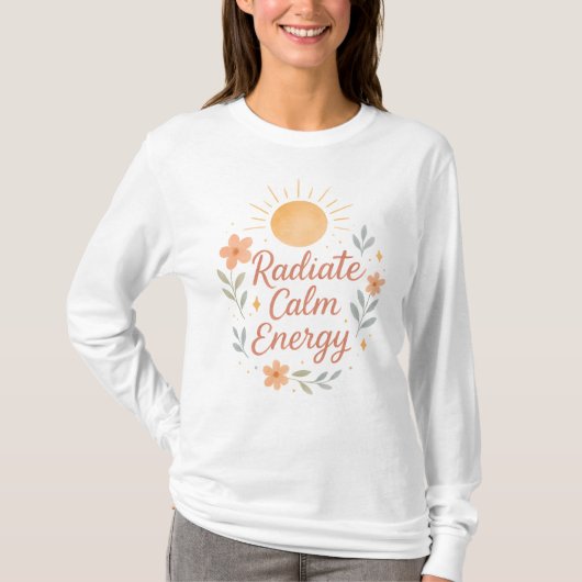 穏やかなエネルギーを放つ - パステル水彩 Tシャツ (正面)