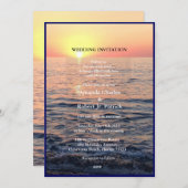 穏やかなエレガントなビーチサンセットウェディング招待状 招待状 (正面/裏面)