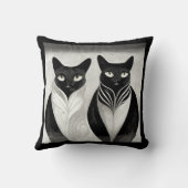 穏やかなエレガント猫ブラザーズ装飾用クッション クッション (裏面)