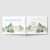 穏やかなエレガント緑の山の風景 ゲストブック (全面)