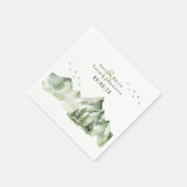 穏やかなエレガント緑の山の風景 スタンダードカクテルナプキン (角)