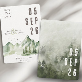 穏やかなエレガント緑の山の風景 セーブザデート