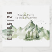 穏やかなエレガント緑の山の風景 ビールラベル (シングルラベル)