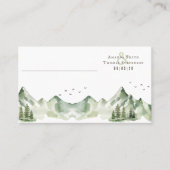穏やかなエレガント緑の山の風景 プレイスカード (正面)