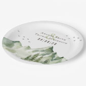 穏やかなエレガント緑の山の風景 ペーパープレート (アングル)