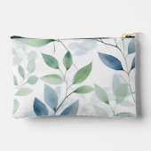 穏やかなオアシスウォーター葉カラーモノグラム&名前 アクセサリーポーチ (裏面)
