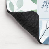 穏やかなオアシスウォーター葉カラーモノグラム&名前 マウスパッド (コーナー)