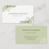 穏やかなオリーブグリーン離れリー 名刺 (正面/裏面)