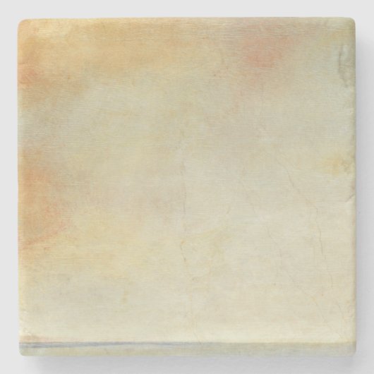 穏やかなオレンジ日没の海景 ストーンコースター (正面)