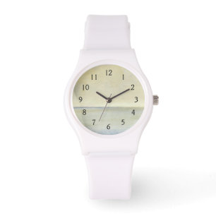 穏やかなオレンジ日没の海景 腕時計