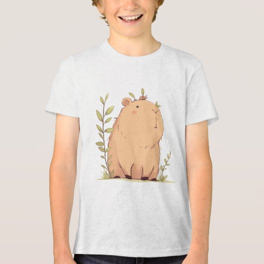 穏やかなカピバラ トライブレンドTシャツ (正面)