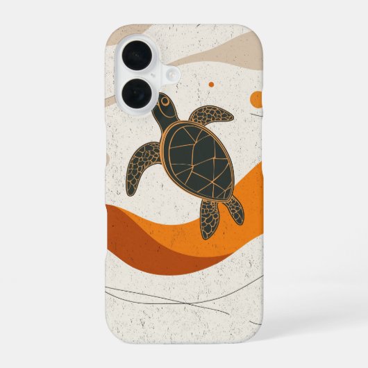穏やかなカメの旅 iPhone 16ケース (裏面)