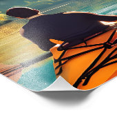 穏やかなカヤックシーン | Man in Kayak in Mountains フォトプリント (角)