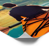 穏やかなカヤックシーン | Man in Kayak in Mountains ポスター (角)