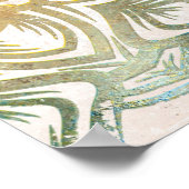 穏やかなカラフルと金ゴールドマンダラスピリチュアルウォールアート ポスター (角)