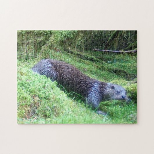 穏やかなカワウソの川辺自然野生生物静か ジグソーパズル (横)