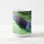 穏やかなカワウソの川辺野生生物自然シーン コーヒーマグカップ (中央)